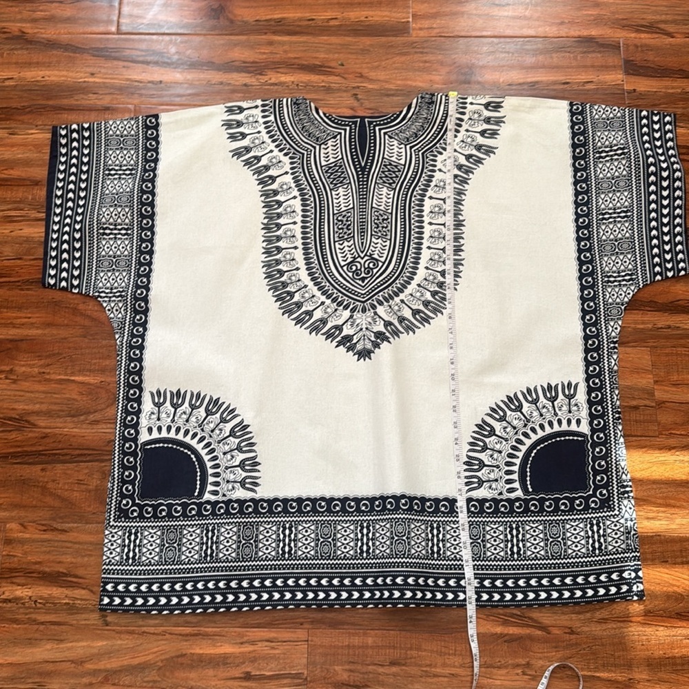 Unisex African Dashiki Short Sleeve Top 100% cotton  EA116 - Picture 3 of 5